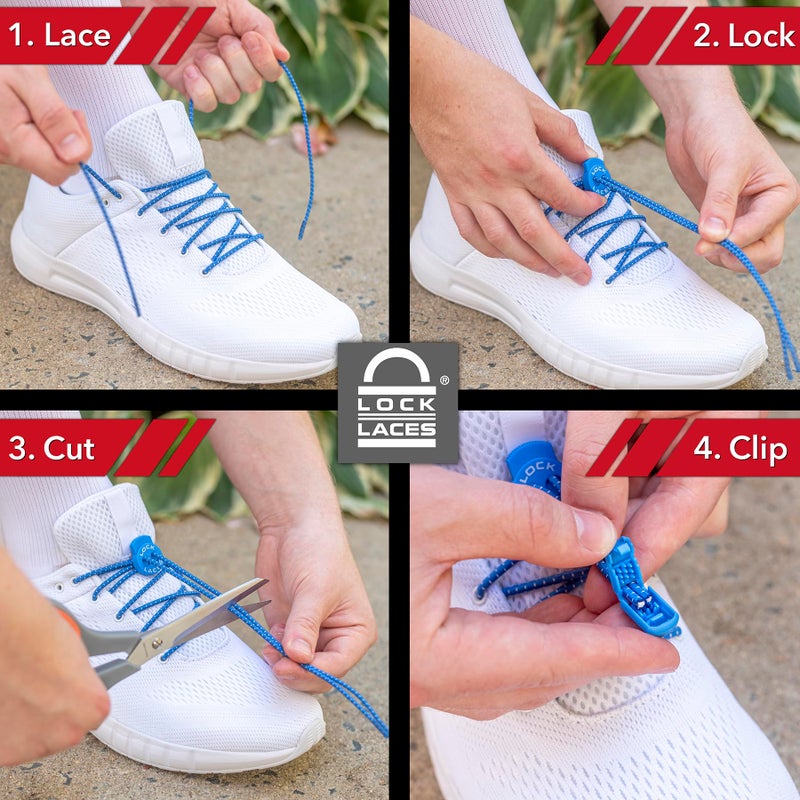 LOCK LACES أربطة أحذية قفل (أربطة مرنة بدون ربط) (أزرق بحري، 48 بوصة) - Image 4